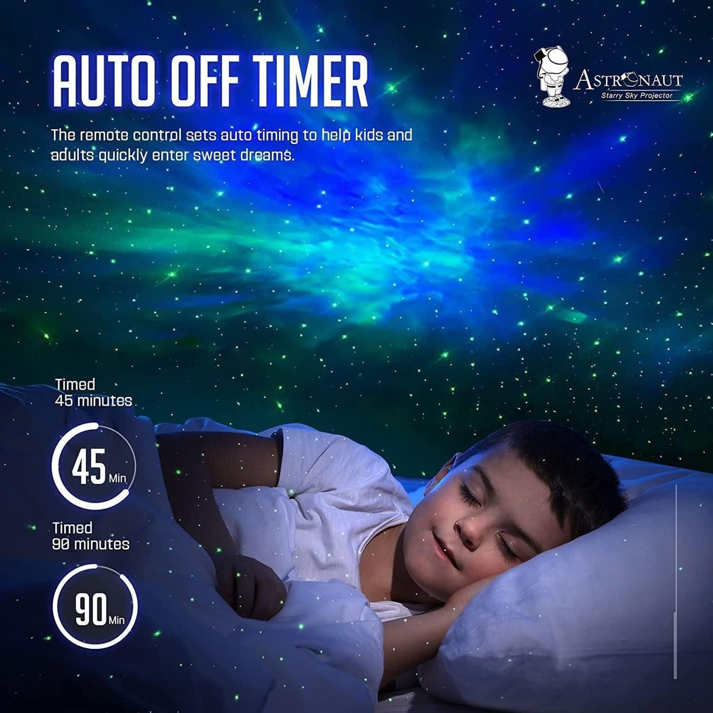 Astronaut Galaxy Projector - 360 Magnetic Head Rotation, Remote Control